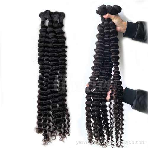 Yeswigs Loose Deep Wave Raw Brazilian Virgin Human Hair Extension Bundles Cheap Wholesale Natural Human Hair Weave Bundles